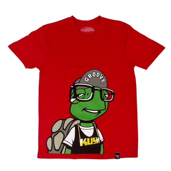 Kush Grove Red Crewneck Turtle Graphic Tee Small - Picture 1 of 4